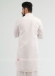 White Solid Pathani Suit In Soft Cotton